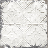 York Gallery Off-White Vintage Tin Tile Wallpaper
