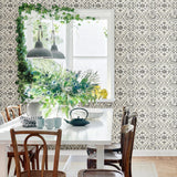 York Sonoma Black Spanish Tile Wallpaper