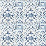 York Sonoma Blue Spanish Tile Wallpaper