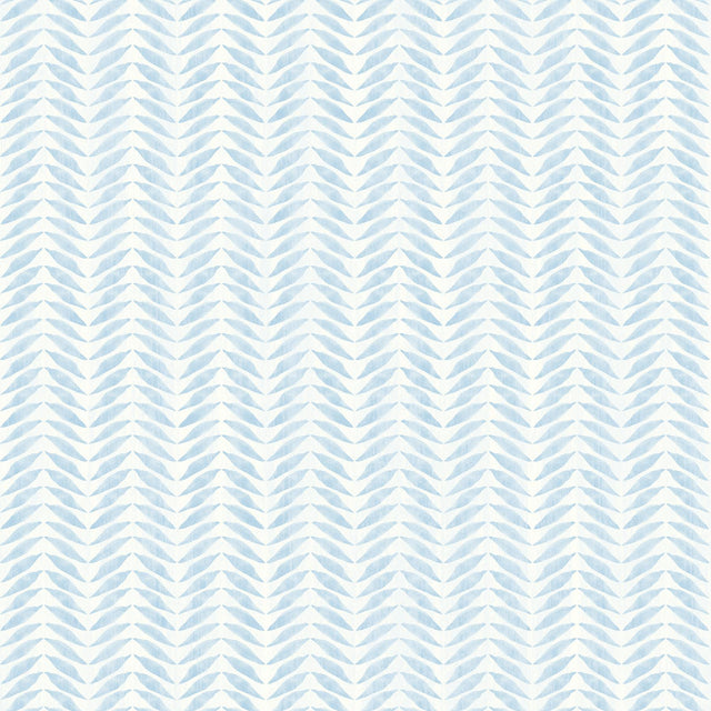 York Espalier Sky Blue Chevron Stripe Wallpaper