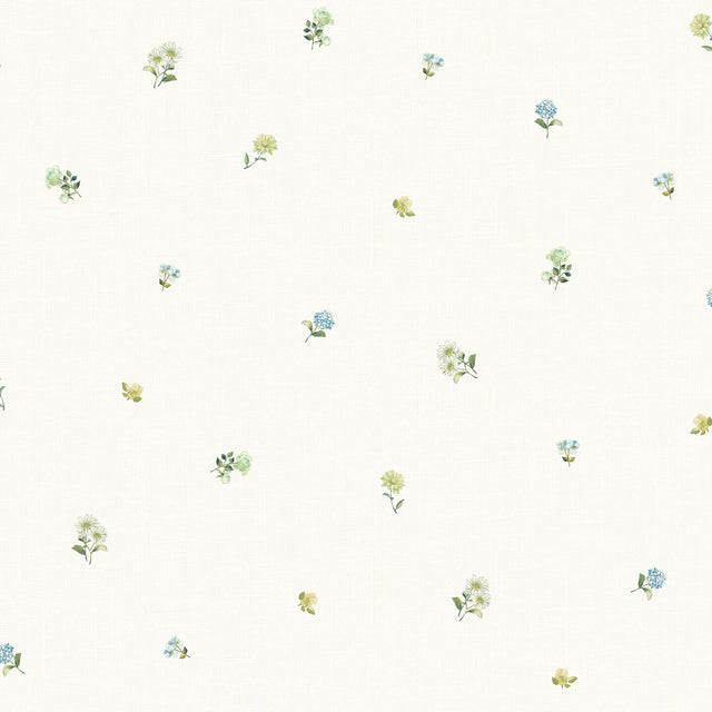 York Bloom Toss Blue Floral Wallpaper