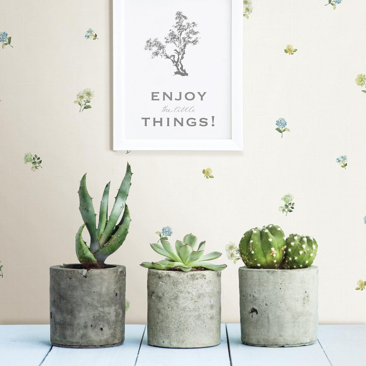 York Bloom Toss Blue Floral Wallpaper