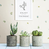 York Bloom Toss Blue Floral Wallpaper