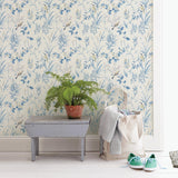York Imperial Garden Blue Botanical Wallpaper