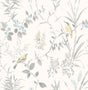 York Imperial Garden Grey Botanical Wallpaper