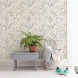 York Imperial Garden Grey Botanical Wallpaper