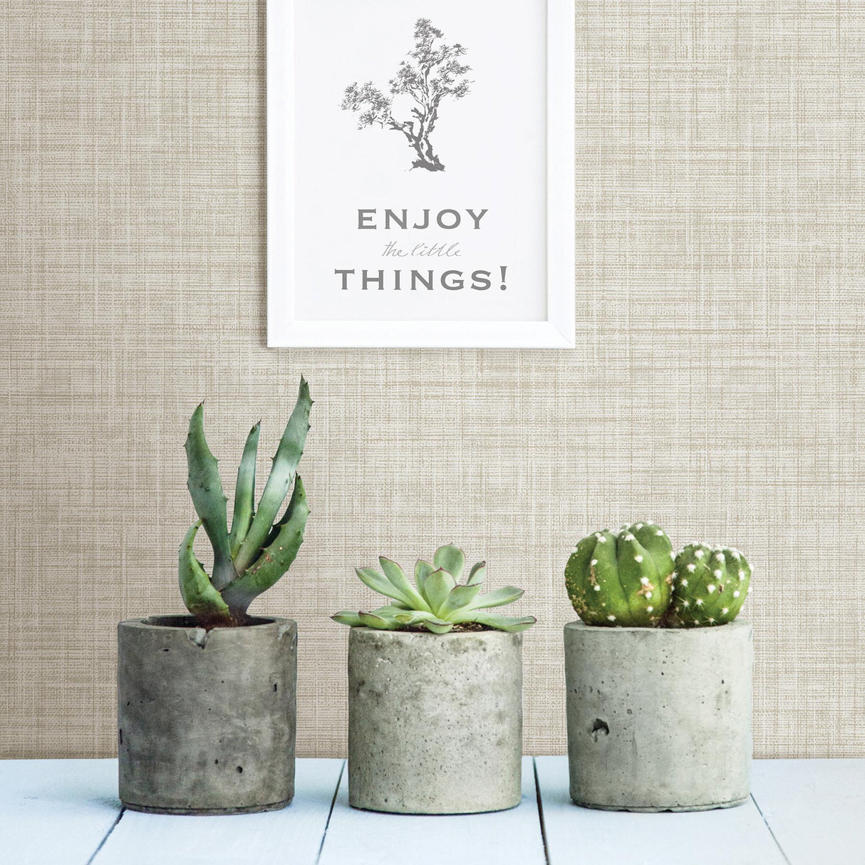 York Mendocino Neutral Linen Wallpaper