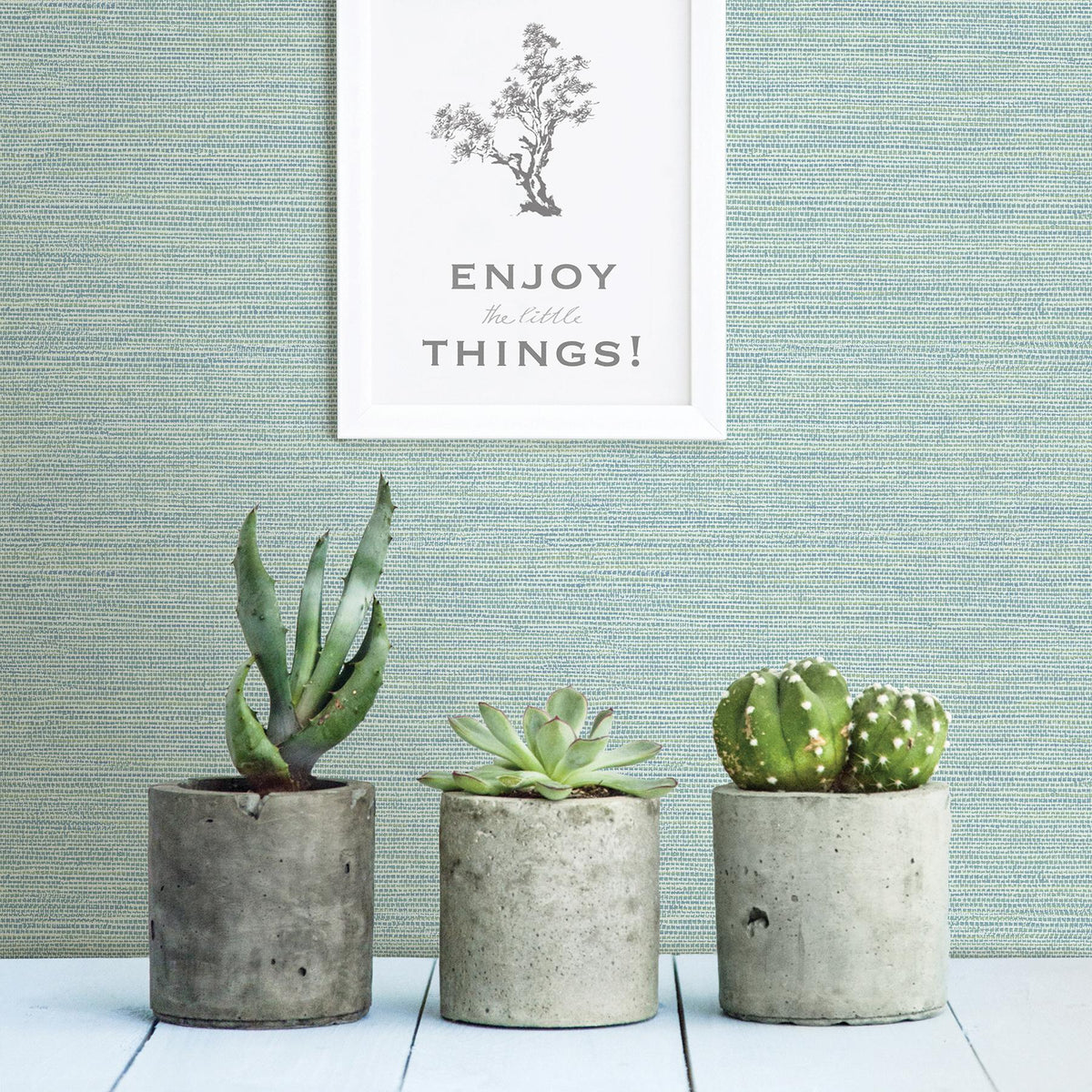 York Agave Teal Faux Grasscloth Wallpaper