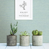 York Agave Teal Faux Grasscloth Wallpaper