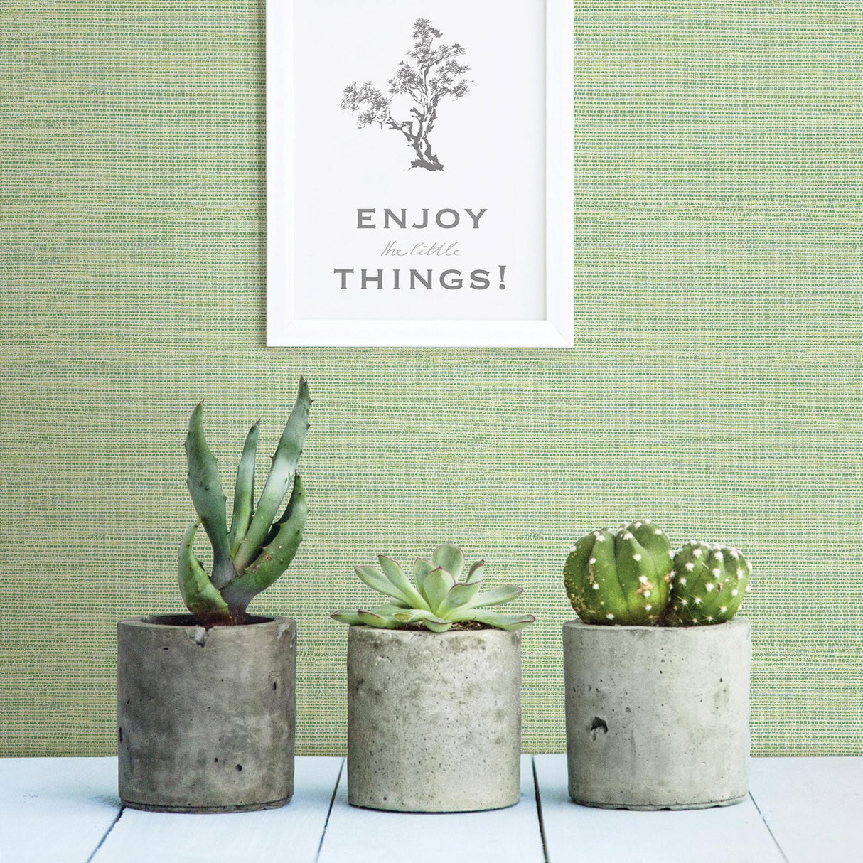 York Agave Green Faux Grasscloth Wallpaper