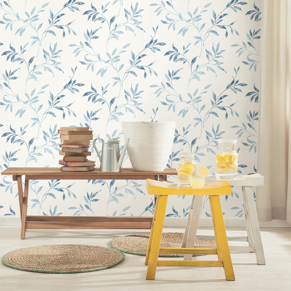 York Sanibel Light Blue Trail Wallpaper