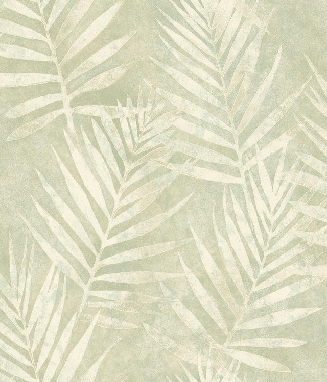 York Amador Silver Palm Wallpaper
