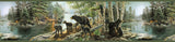York Bear Necessities Multicolor Mountain Lake Border
