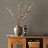 York Kent Brown Grasscloth Wallpaper