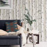 York Pioneer Off-White Birch Tree Wallpaper