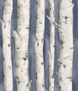 York Pioneer Denim Birch Tree Wallpaper