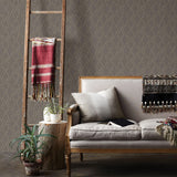 York Tapa Brown Trellis Wallpaper