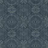 York Java Navy Medallion Wallpaper