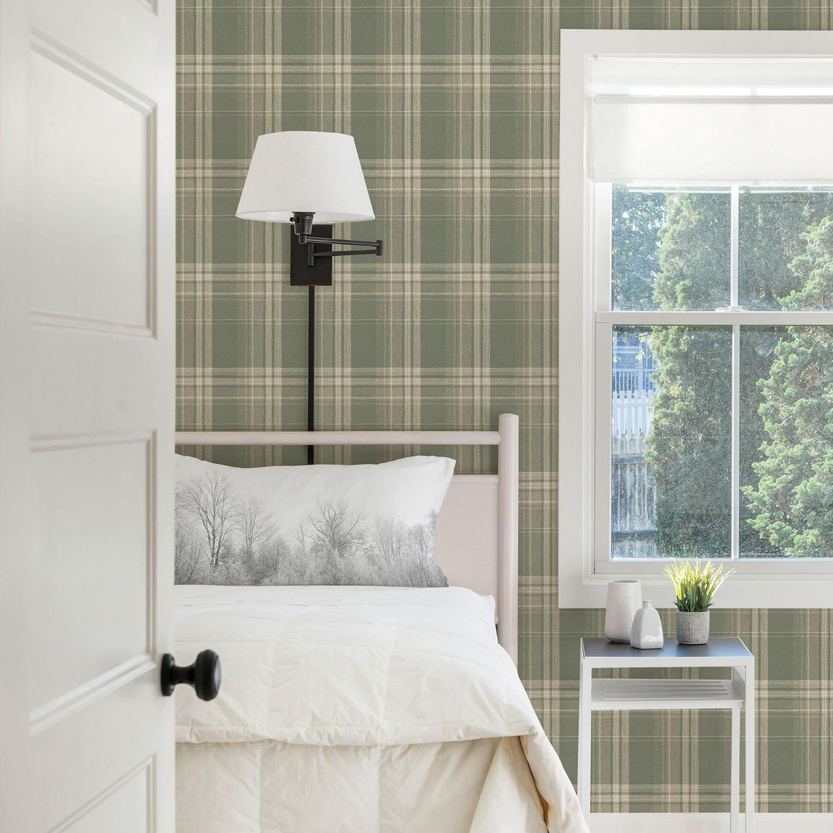 York Saranac Sage Flannel Wallpaper