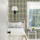 York Saranac Sage Flannel Wallpaper