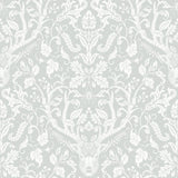 York Kiwassa Grey Antler Damask Wallpaper