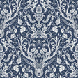 York Kiwassa Navy Antler Damask Wallpaper
