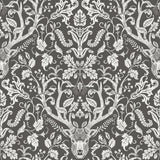 York Kiwassa Brown Antler Damask Wallpaper