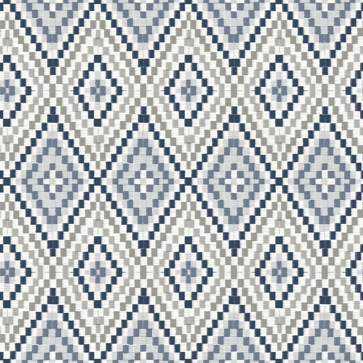 York Ganado Navy Geometric Ikat Wallpaper