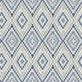 York Ganado Navy Geometric Ikat Wallpaper