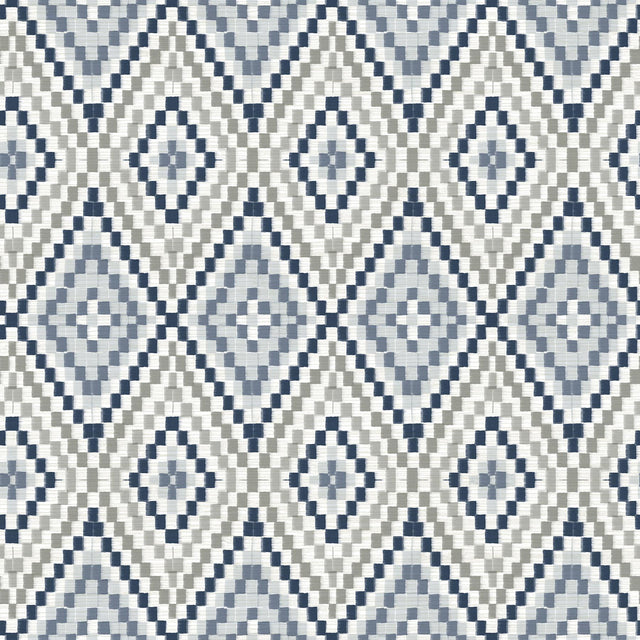 York Ganado Navy Geometric Ikat Wallpaper