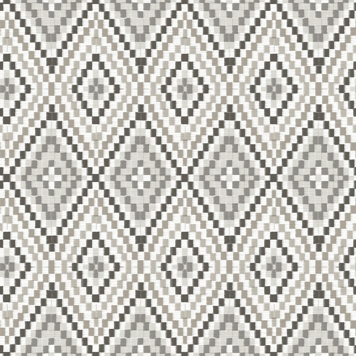 York Ganado Dark Brown Geometric Ikat Wallpaper