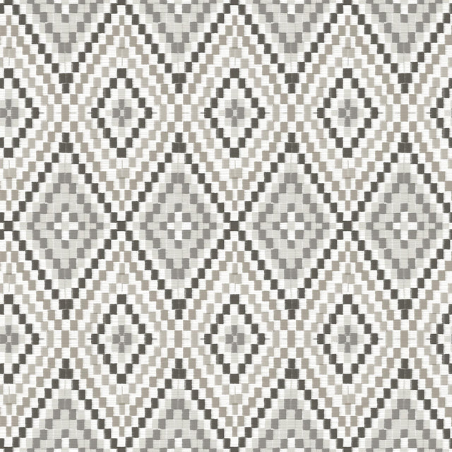York Ganado Dark Brown Geometric Ikat Wallpaper