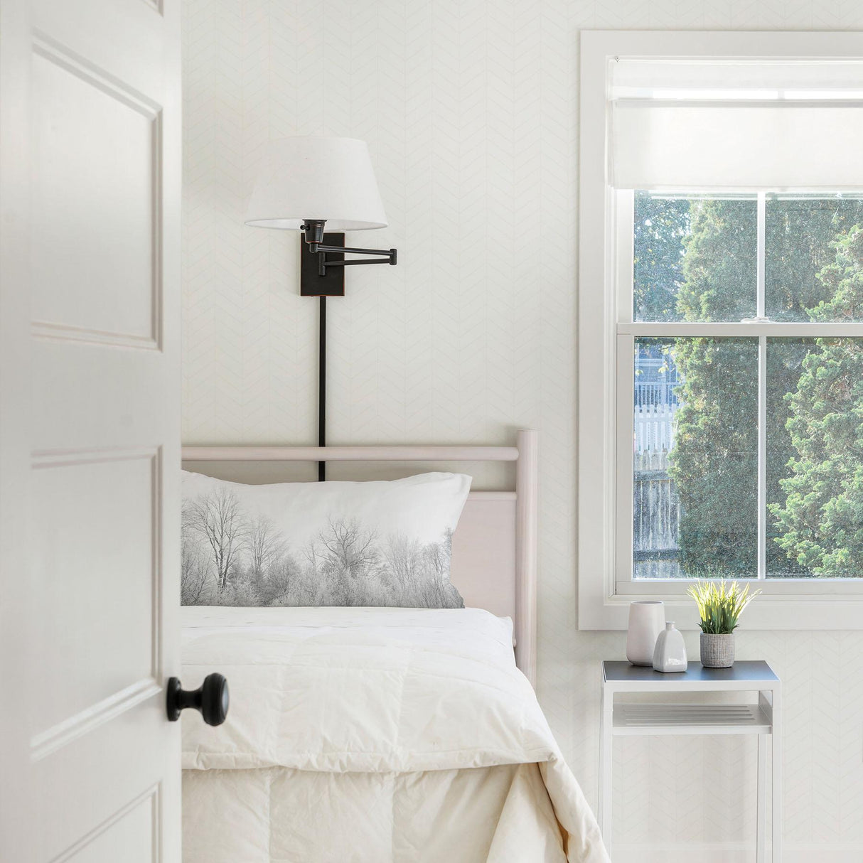 York Bison Off-White Herringbone Wallpaper