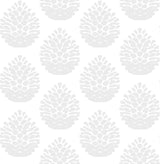 York Totem Light Grey Pinecone Wallpaper