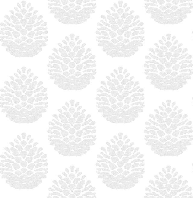 York Totem Light Grey Pinecone Wallpaper
