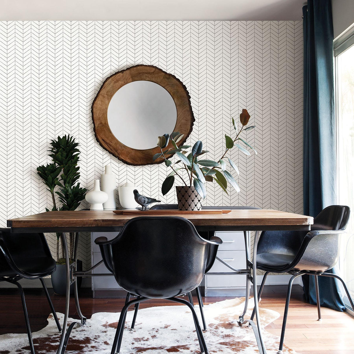 York Bison Taupe Herringbone Wallpaper