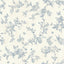 York French Nightingale Blue Floral Scroll Wallpaper