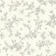 York French Nightingale Taupe Floral Scroll Wallpaper