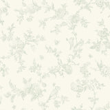 York French Nightingale Sage Floral Scroll Wallpaper