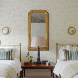 York French Nightingale Sage Floral Scroll Wallpaper