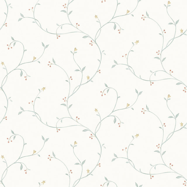York Kurt Light Green Tin Star Trail Wallpaper
