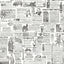 York Underwood Black Vintage Newspaper Wallpaper