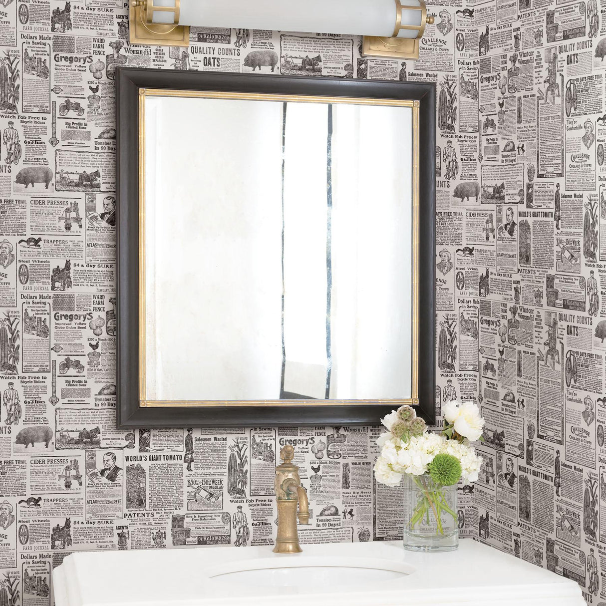 York Underwood Black Vintage Newspaper Wallpaper