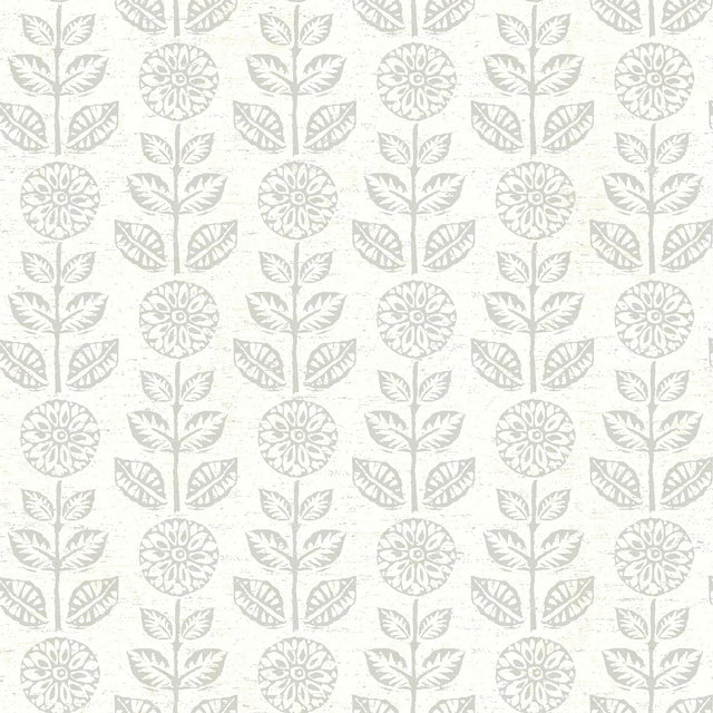 York Dolly Light Grey Floral Wallpaper