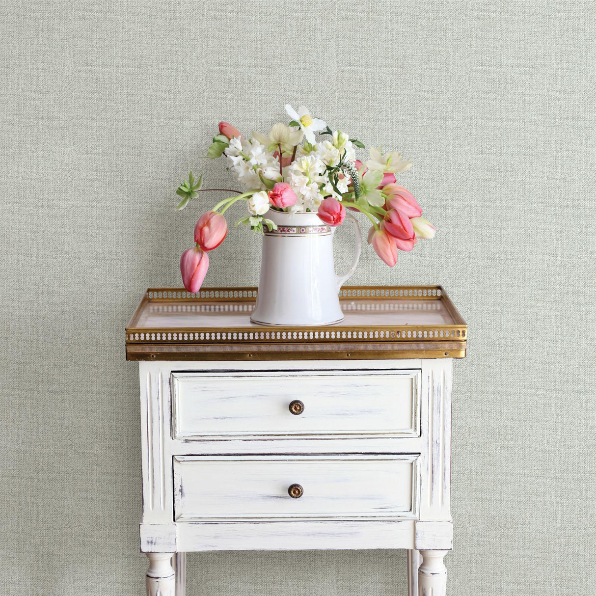 York Waylon Light Blue Faux Fabric Wallpaper