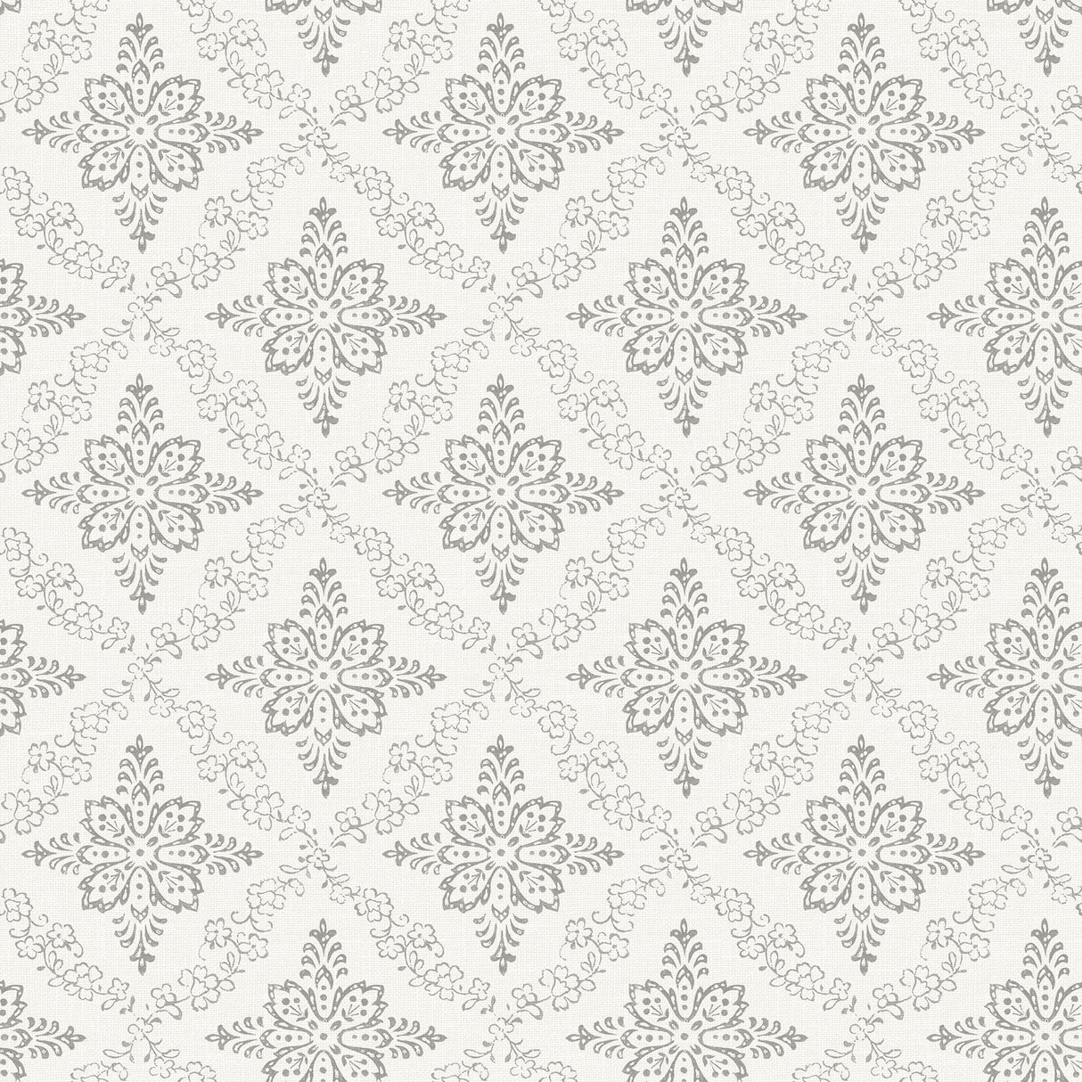 York Wynonna Light Grey Geometric Floral Wallpaper