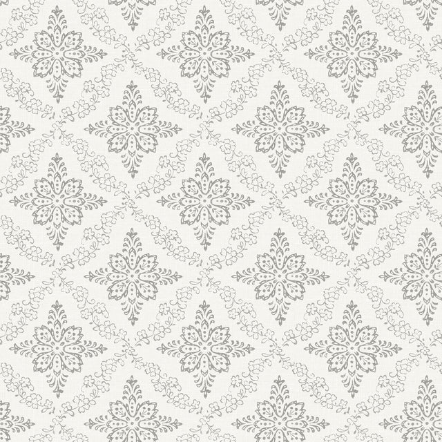 York Wynonna Light Grey Geometric Floral Wallpaper