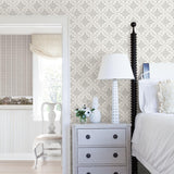 York Wynonna Light Grey Geometric Floral Wallpaper