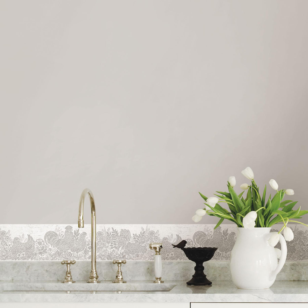 York Parton Light Grey Chicken Border