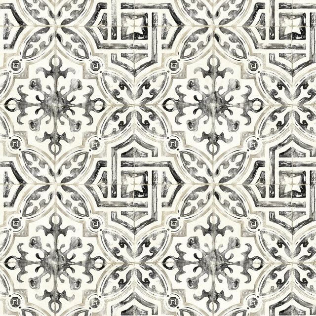 York Sonoma Black Beach Tile Wallpaper